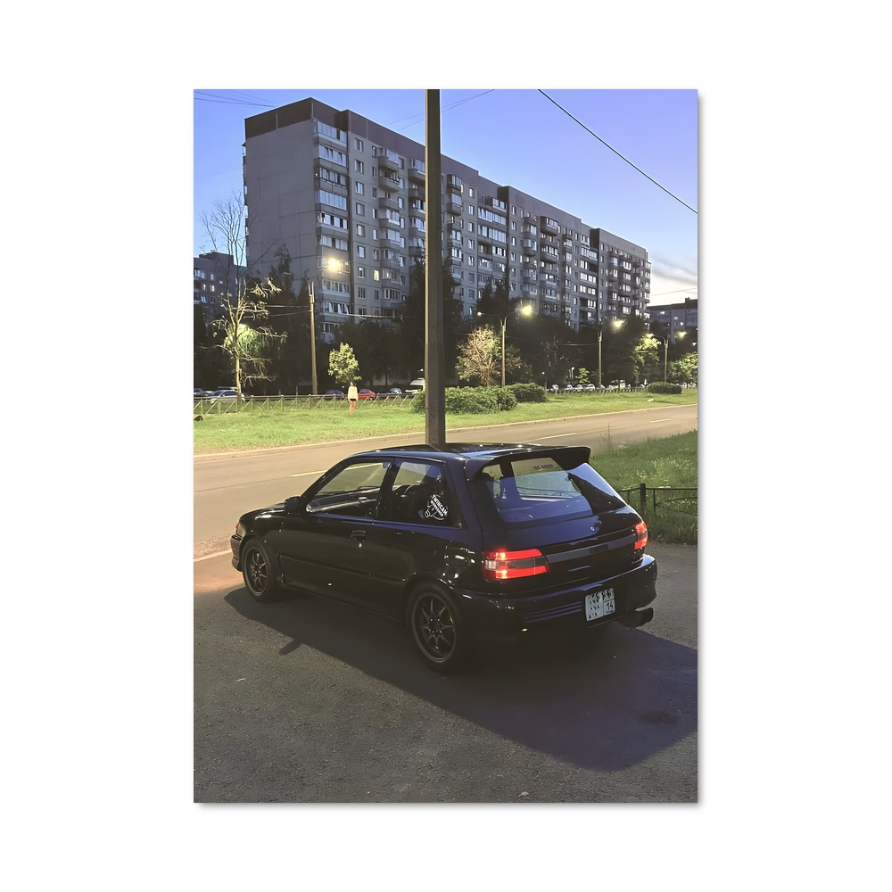 Poster Starlet GT Turbo scintillant – affiche Toyota